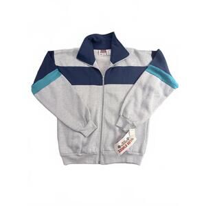 VINTAGE DS WT Main Event Athletic Club Grey Heather Full Zip Jacket Size Medium